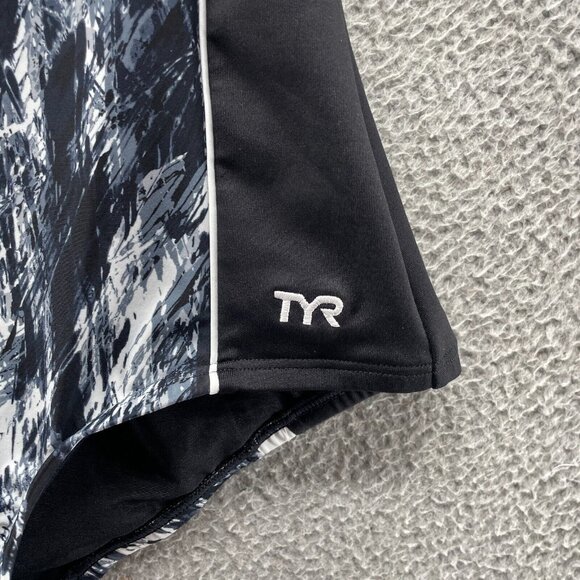 TYR Swimwear Womens 8 Black White‎ Halter Full Coverage One Piece Comp New - Picture 10 of 11